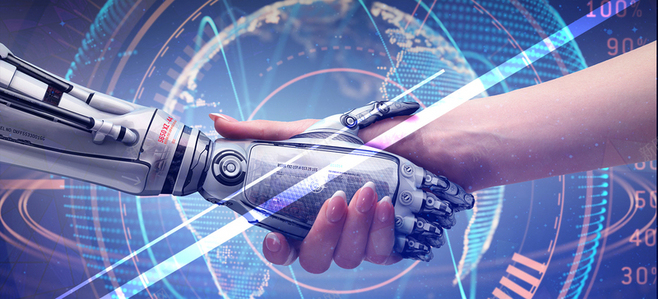 機器科技感商業(yè)海報 AI智能與共贏未來